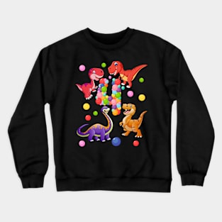 4th Birthday  Dinosaurs and bubbles Crewneck Sweatshirt